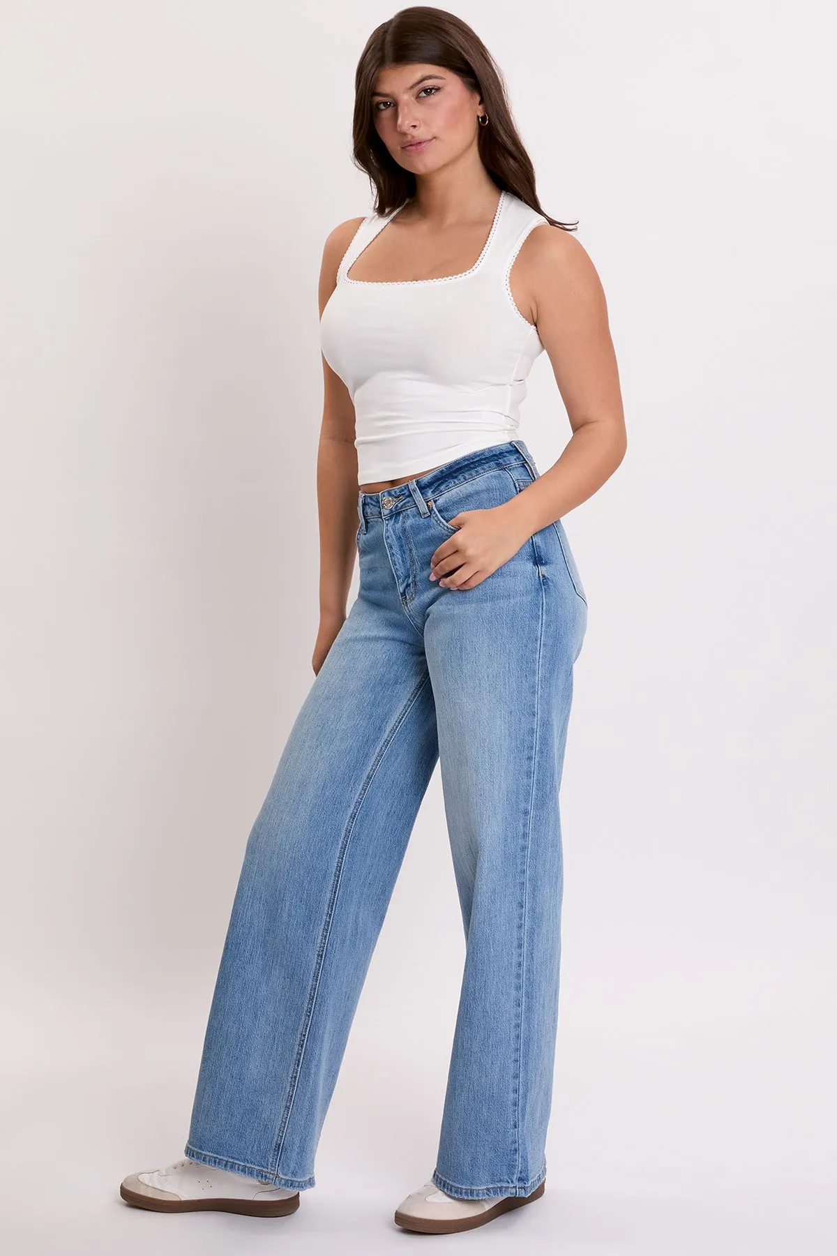 Women's Wide Leg Luxe Bella Jeans sold by YMI product image thumbnail 3