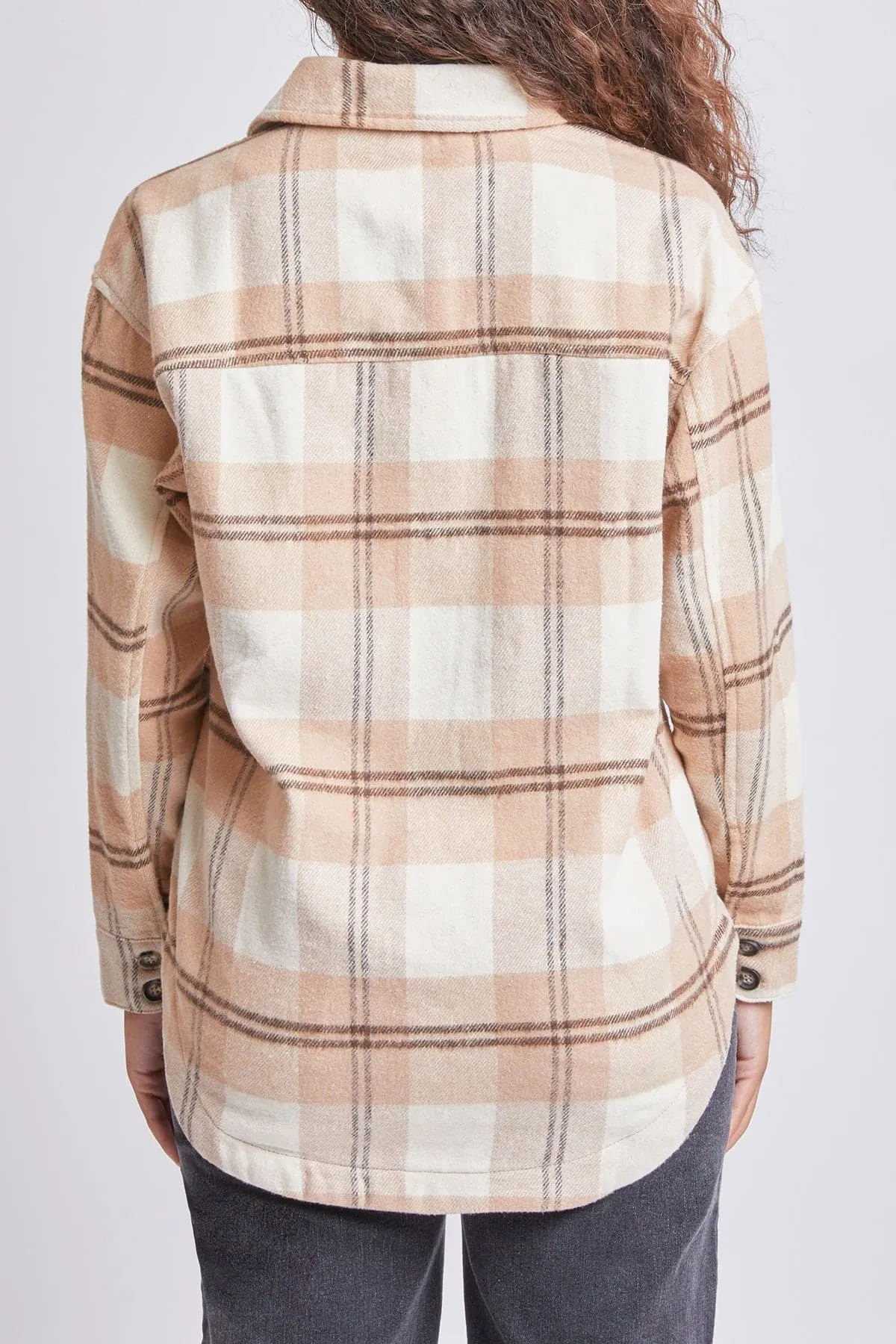 Women's Oversized Flannel Plaid Shacket sold by YMI product image thumbnail 5
