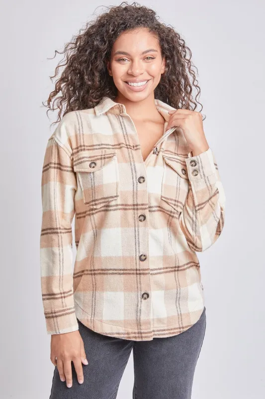 Women's Oversized Flannel Plaid Shacket sold by YMI