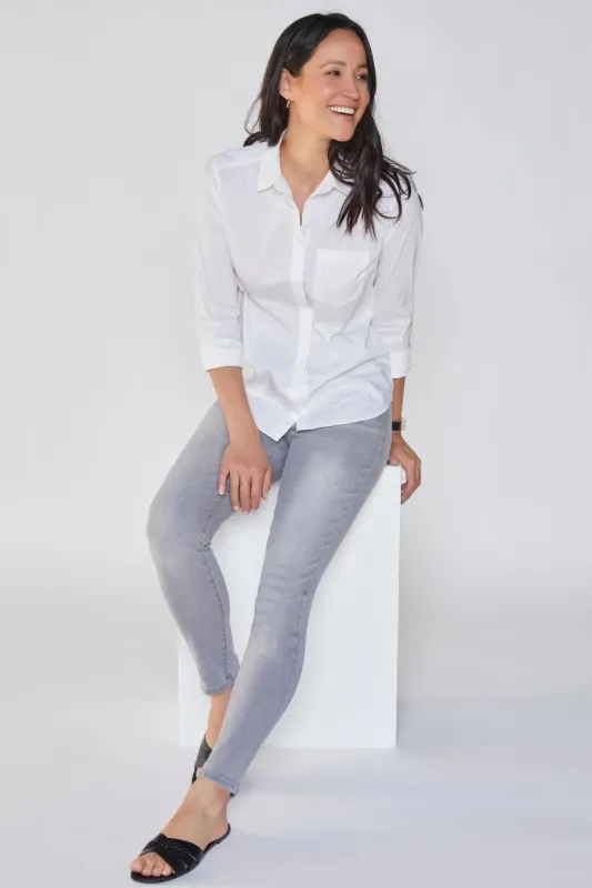 Women's Curvy Fit High Rise Skinny Sustainable Jeans sold by YMI