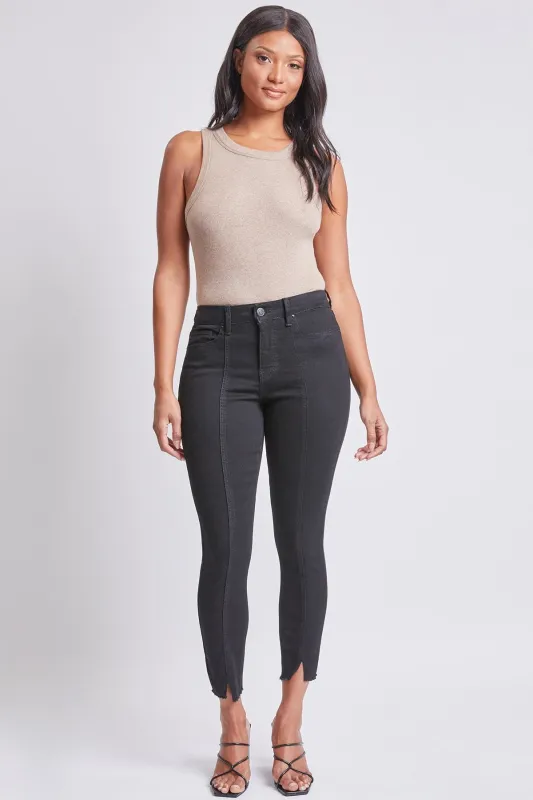Women's Skinny With Front Seam and Slit Detail High Rise Lifestyle Collection Jeans sold by YMI