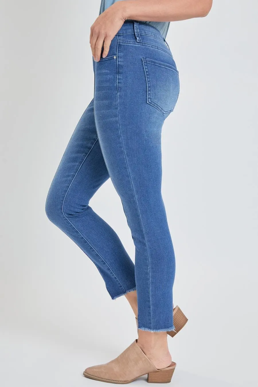 Women's High Rise Skinny With Front Seam and Slit Detail Lifestyle Collection Jeans sold by YMI product image thumbnail 3