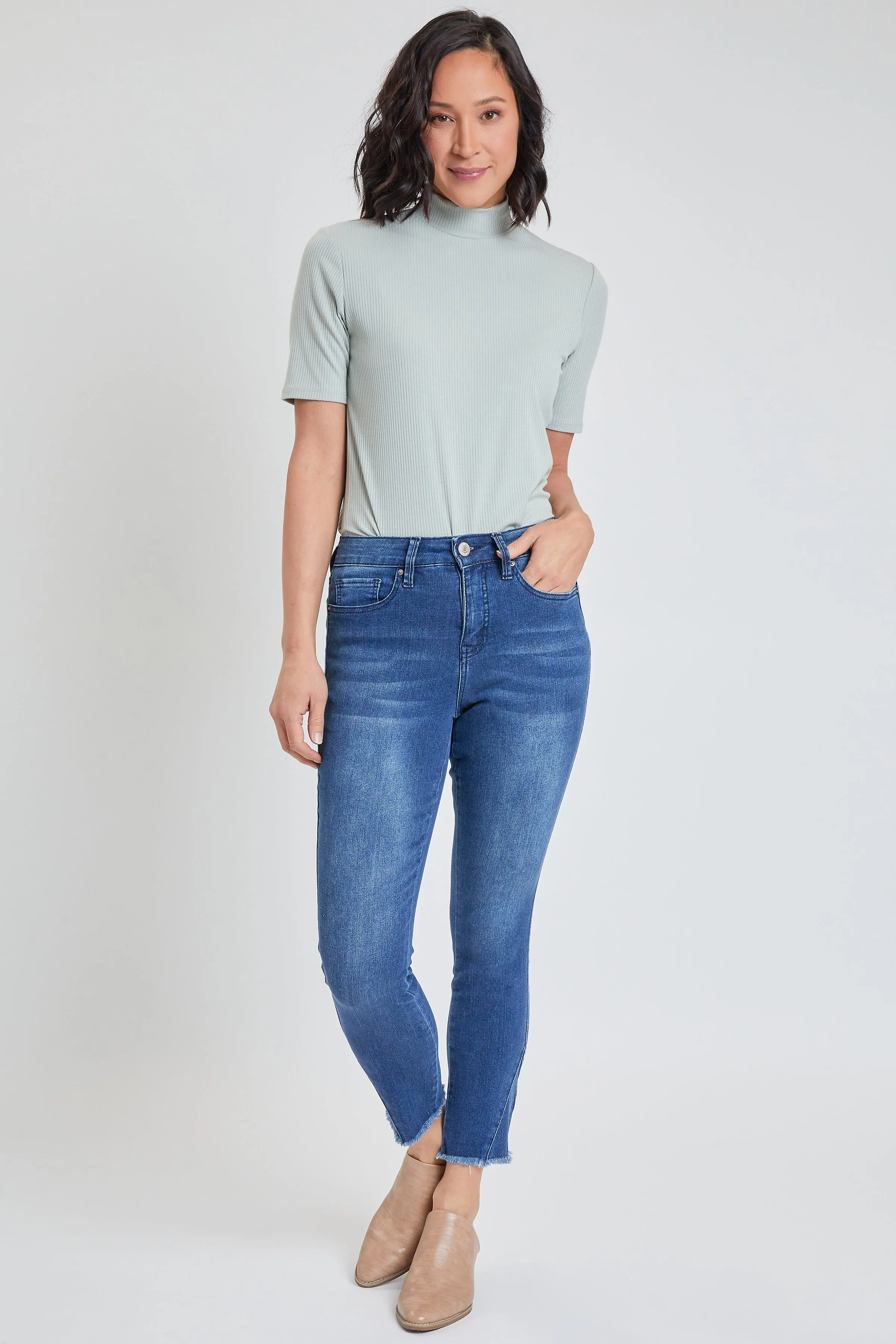 Women's Skinny With Side Seam Insert Sustainable Jeans sold by YMI