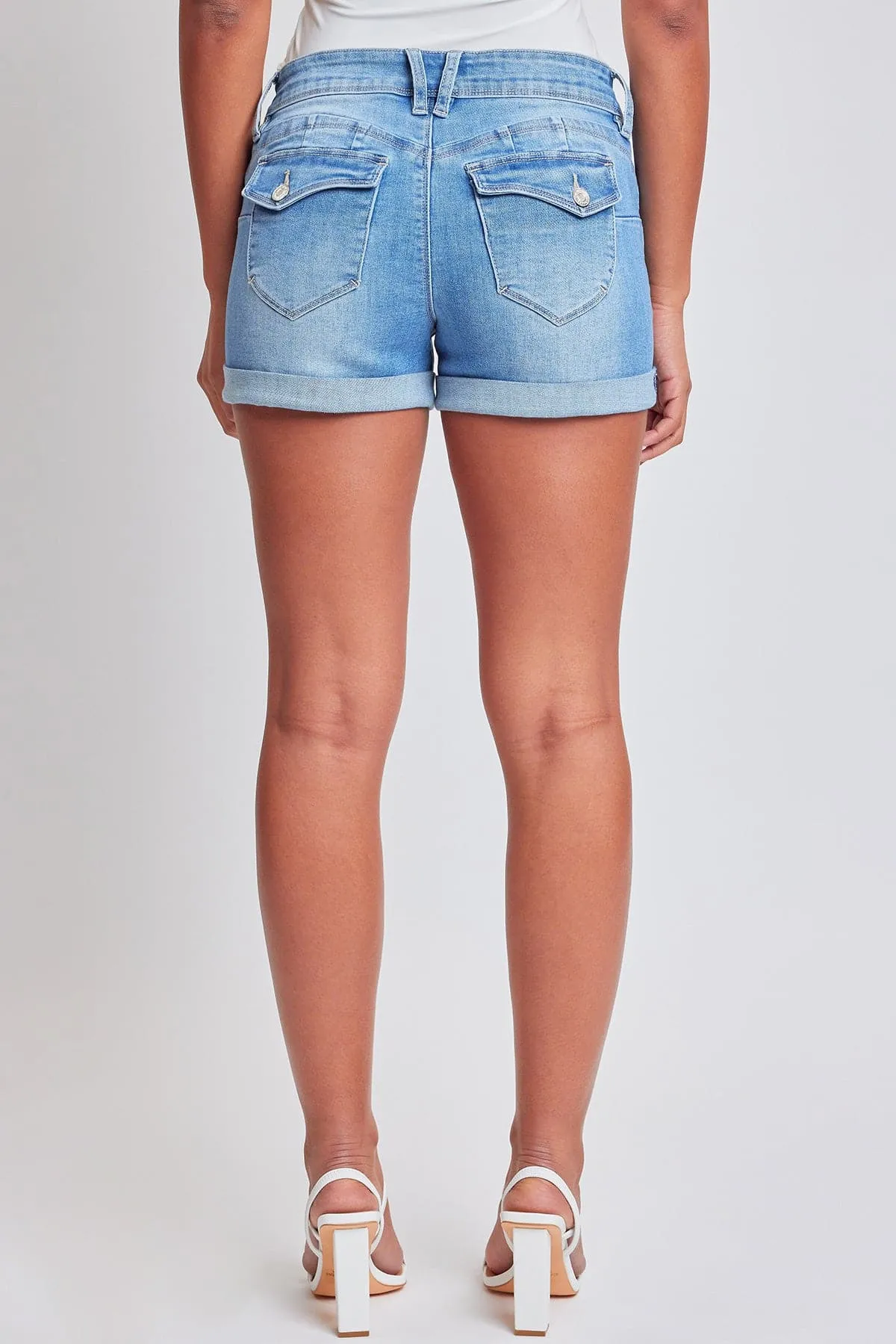 Women's WannaBettaButt Cuffed Denim Cuffed Shorts sold by YMI product image thumbnail 4