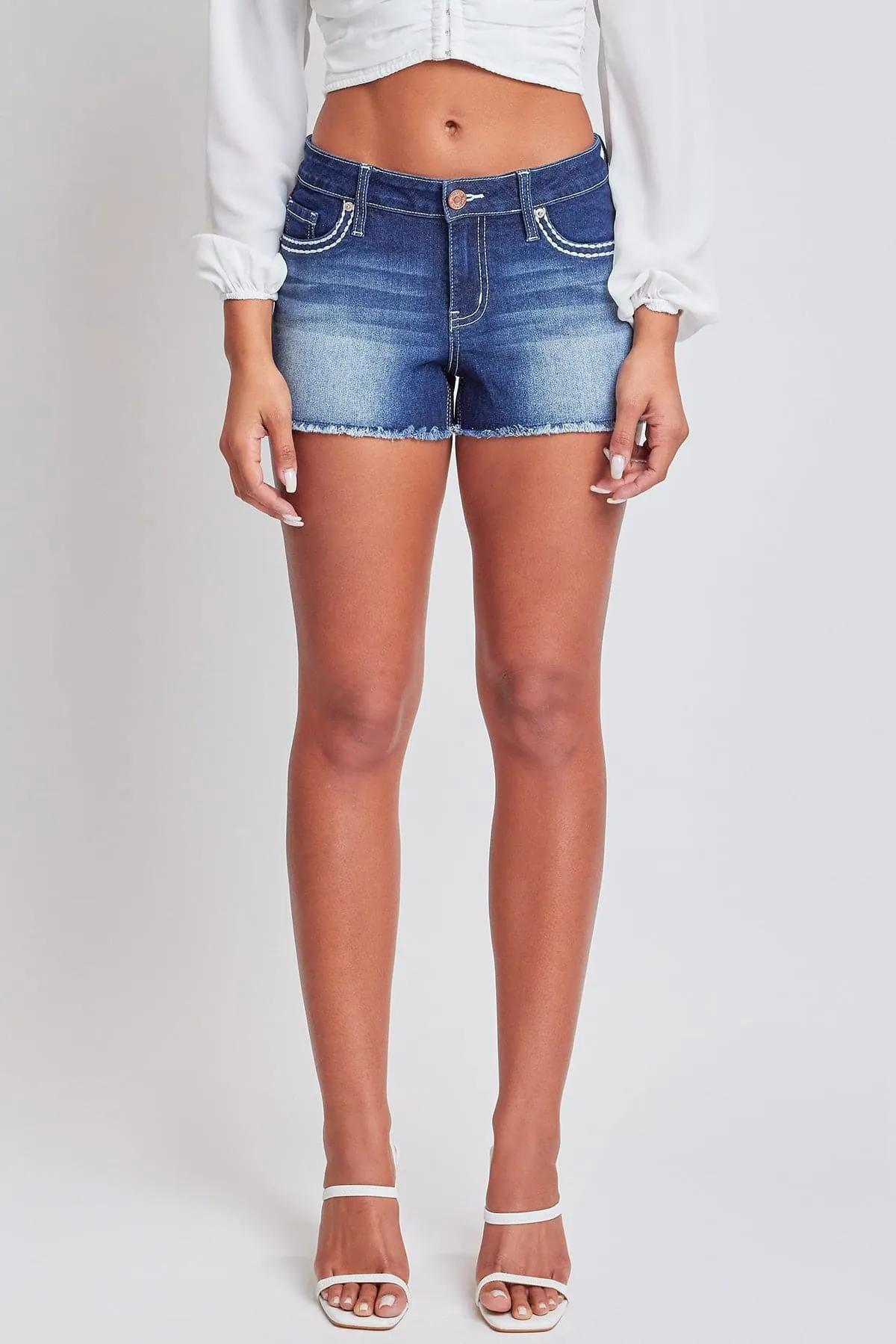 Women's Stitch Heavy Frayed Shorts sold by YMI product image thumbnail 2