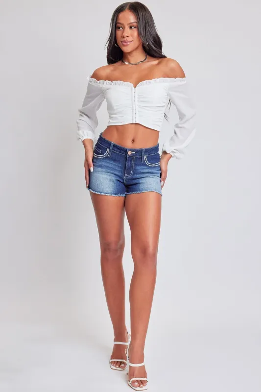 Women's Stitch Heavy Frayed Shorts sold by YMI
