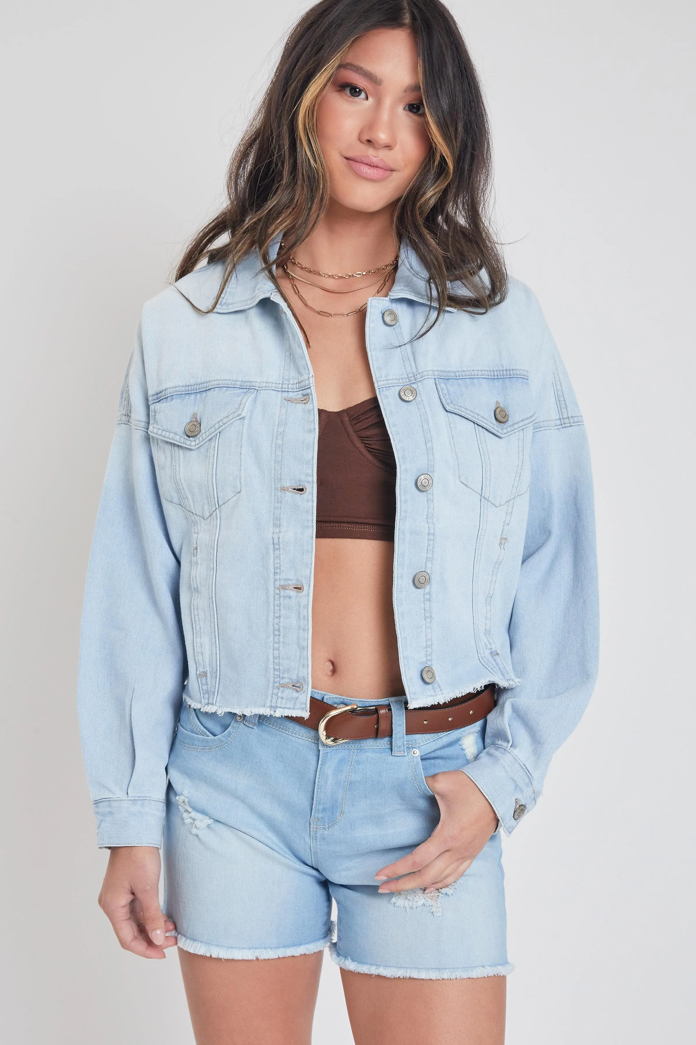Women's Denim With Raw Hem Jacket sold by YMI product image thumbnail 3