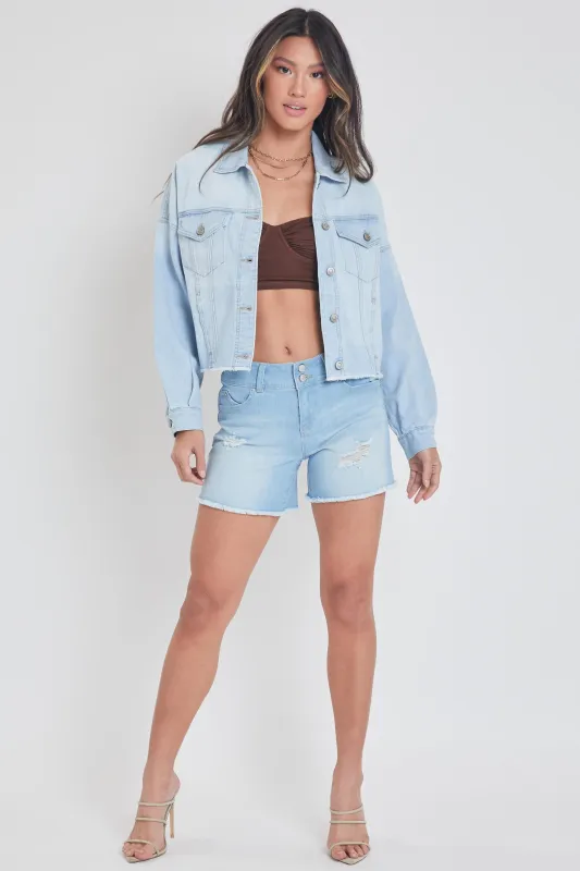 Women's Denim With Raw Hem Jacket sold by YMI