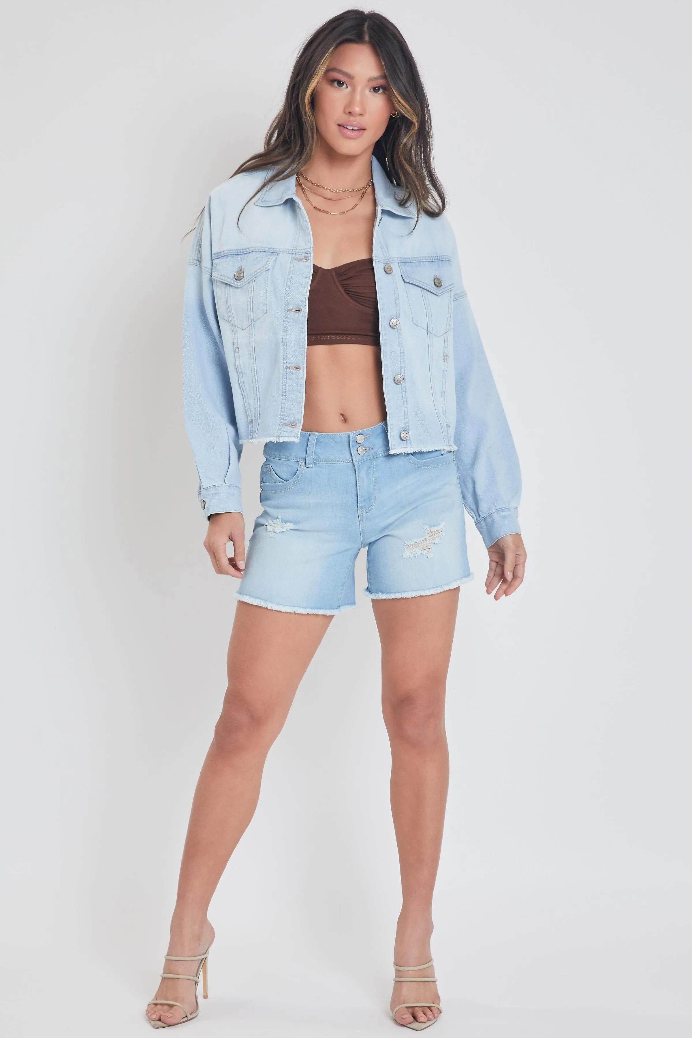 Women's Denim With Raw Hem Jacket sold by YMI