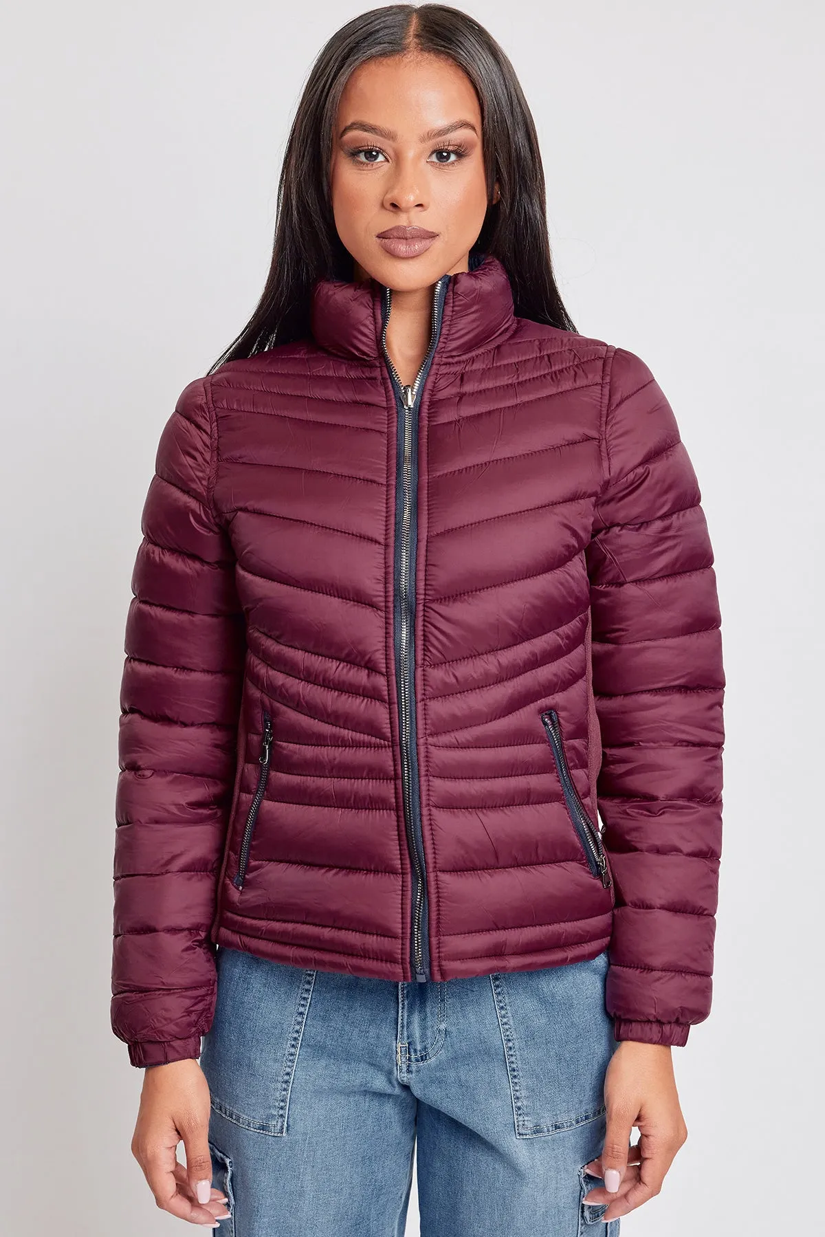 Women's Reversible Fitted Puffer Winter Jacket sold by YMI product image thumbnail 3