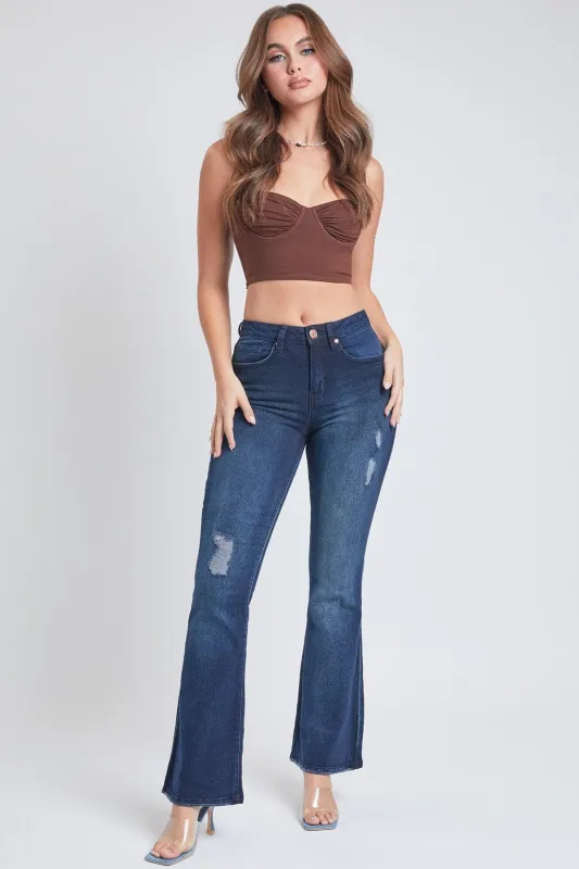 Women's Flare Essential Distressed Jeans-Distressed sold by YMI