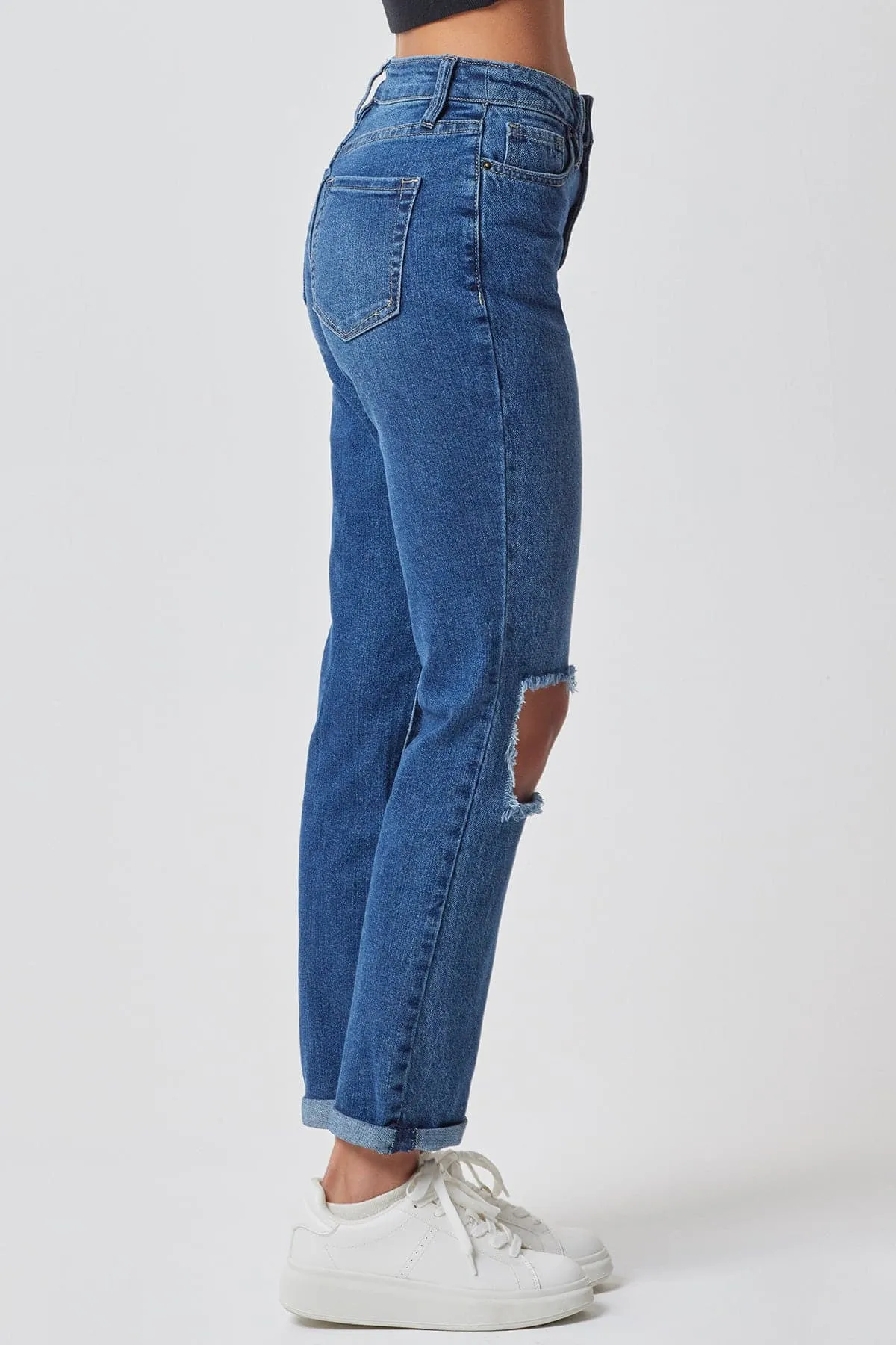 Women's Mom Fit Hybrid Dream Ankle Jeans sold by YMI product image thumbnail 2