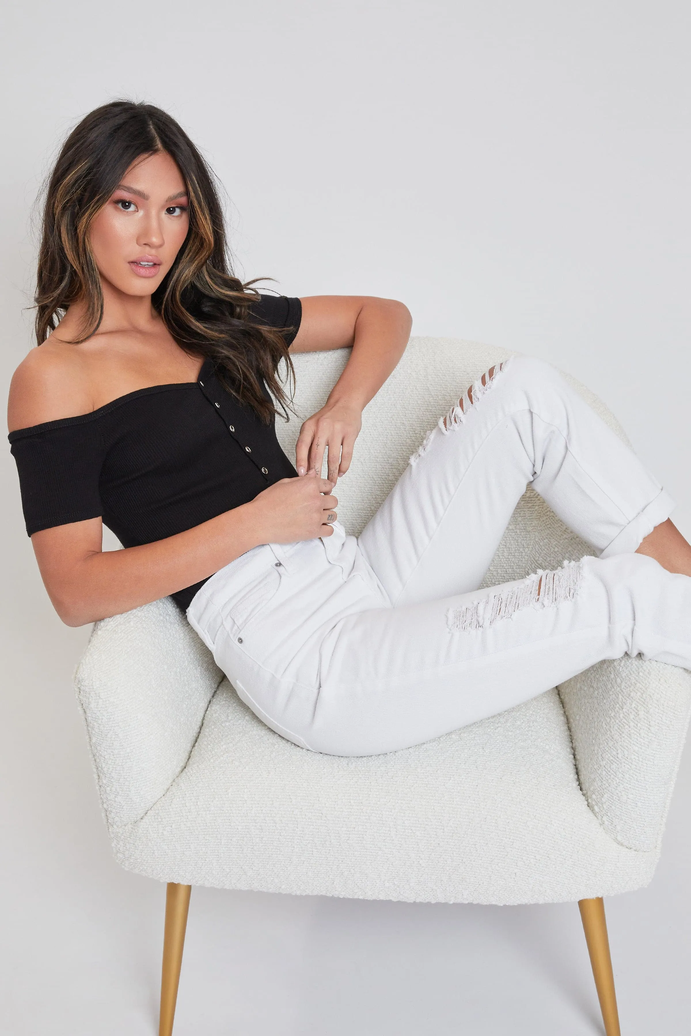 Women's Dream Hybrid Mom Fit Ankle Jeans sold by YMI product image thumbnail 5