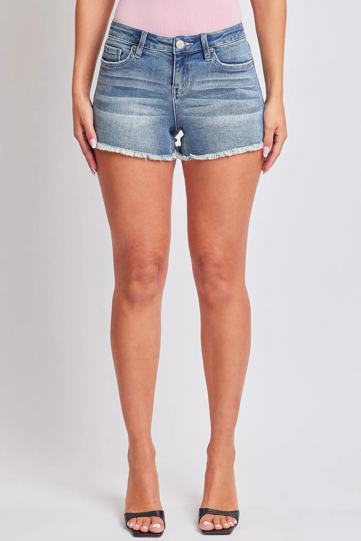 Women's Luxe Fray Hem Denim Low Rise Shorts sold by YMI product image thumbnail 2