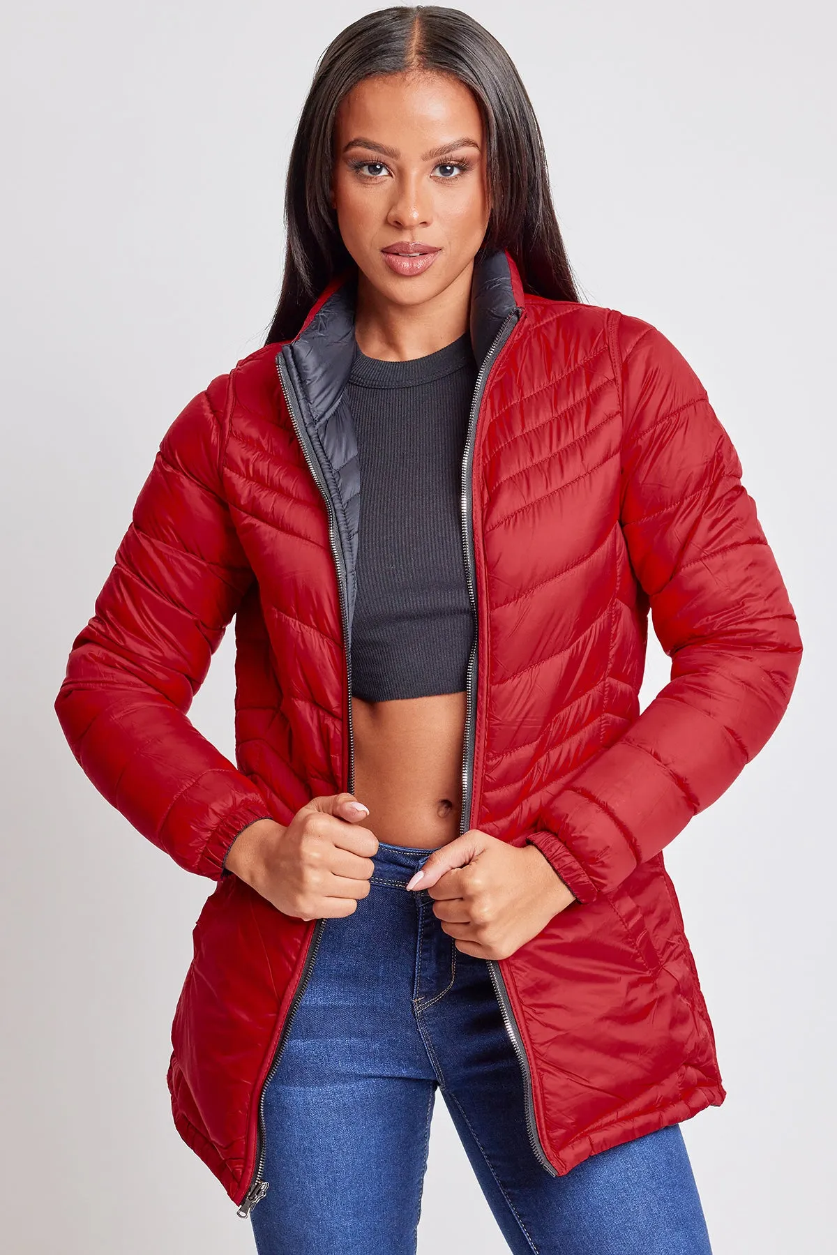 Women's Winter Reversible Puffer Jacket sold by YMI product image thumbnail 4
