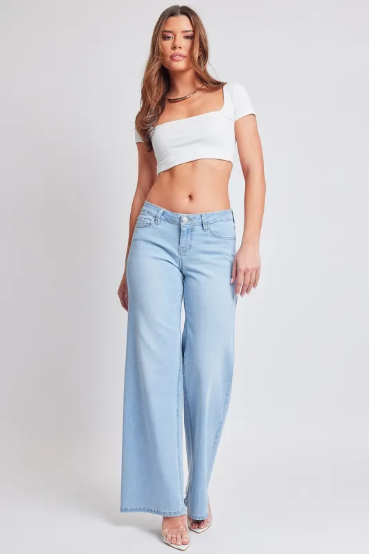 Women's Essential Low Rise Wide Leg Jeans sold by YMI
