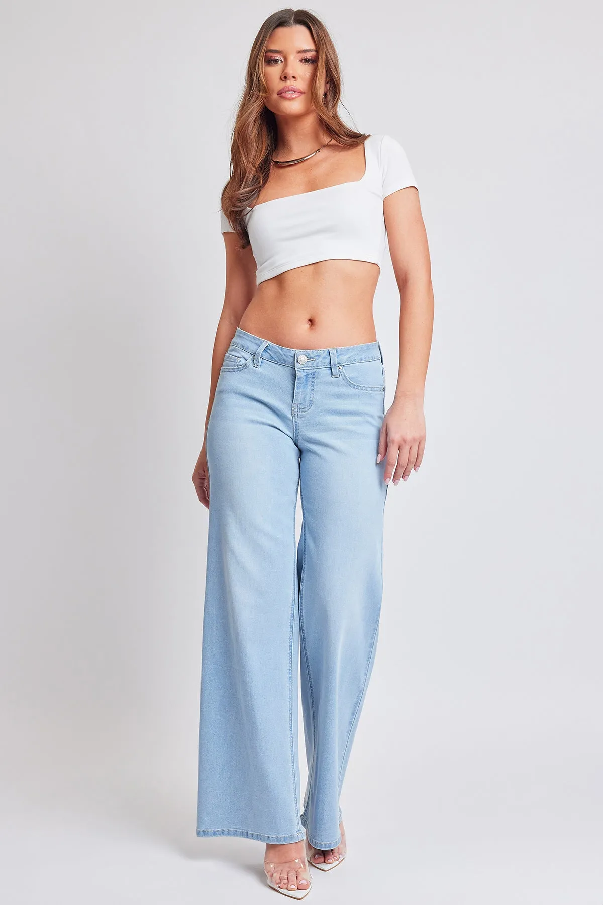 Women's Essential Low Rise Wide Leg Jeans sold by YMI
