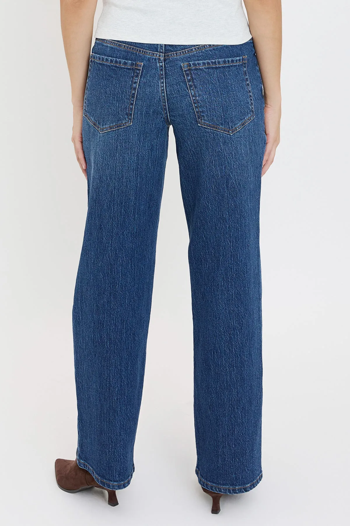 Women's Luxe High Rise Wide Leg Jeans sold by YMI product image thumbnail 4