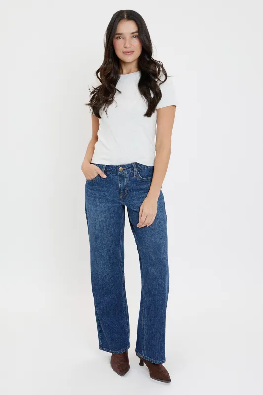 Women's Luxe High Rise Wide Leg Jeans made by YMI