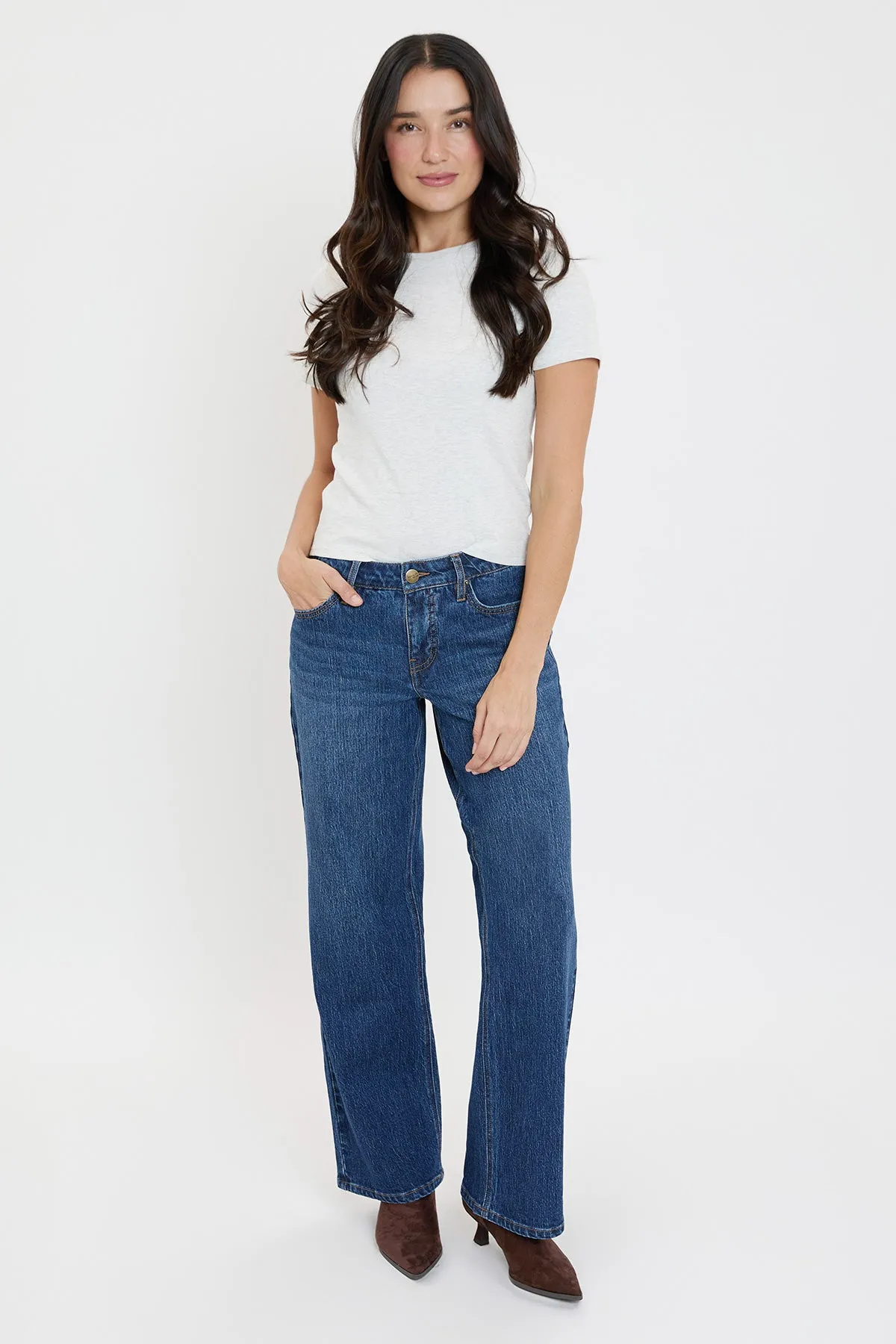 Women's Luxe High Rise Wide Leg Jeans sold by YMI