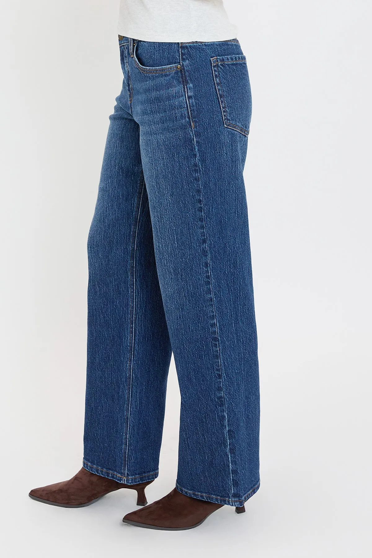 Women's Luxe High Rise Wide Leg Jeans sold by YMI product image thumbnail 3