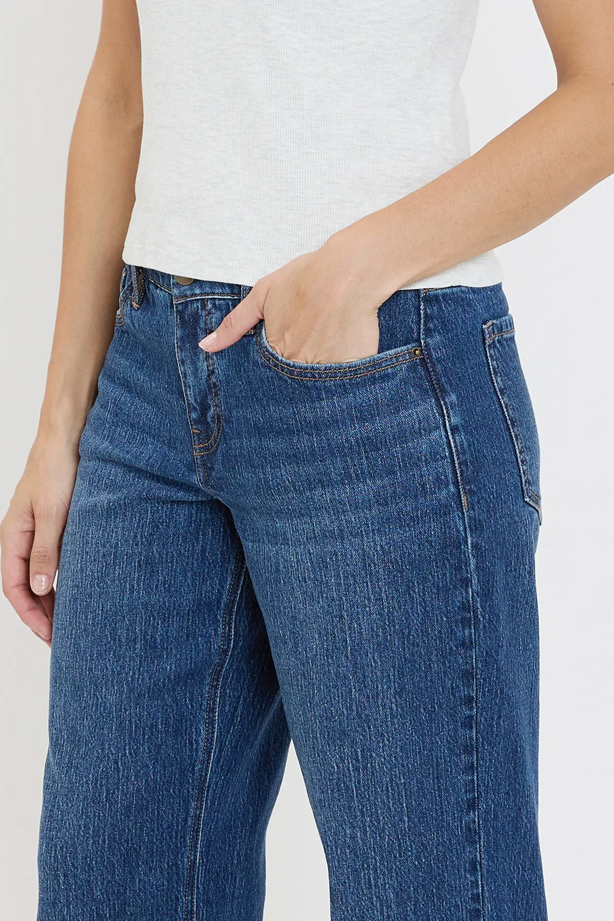 Women's Luxe High Rise Wide Leg Jeans sold by YMI product image thumbnail 5