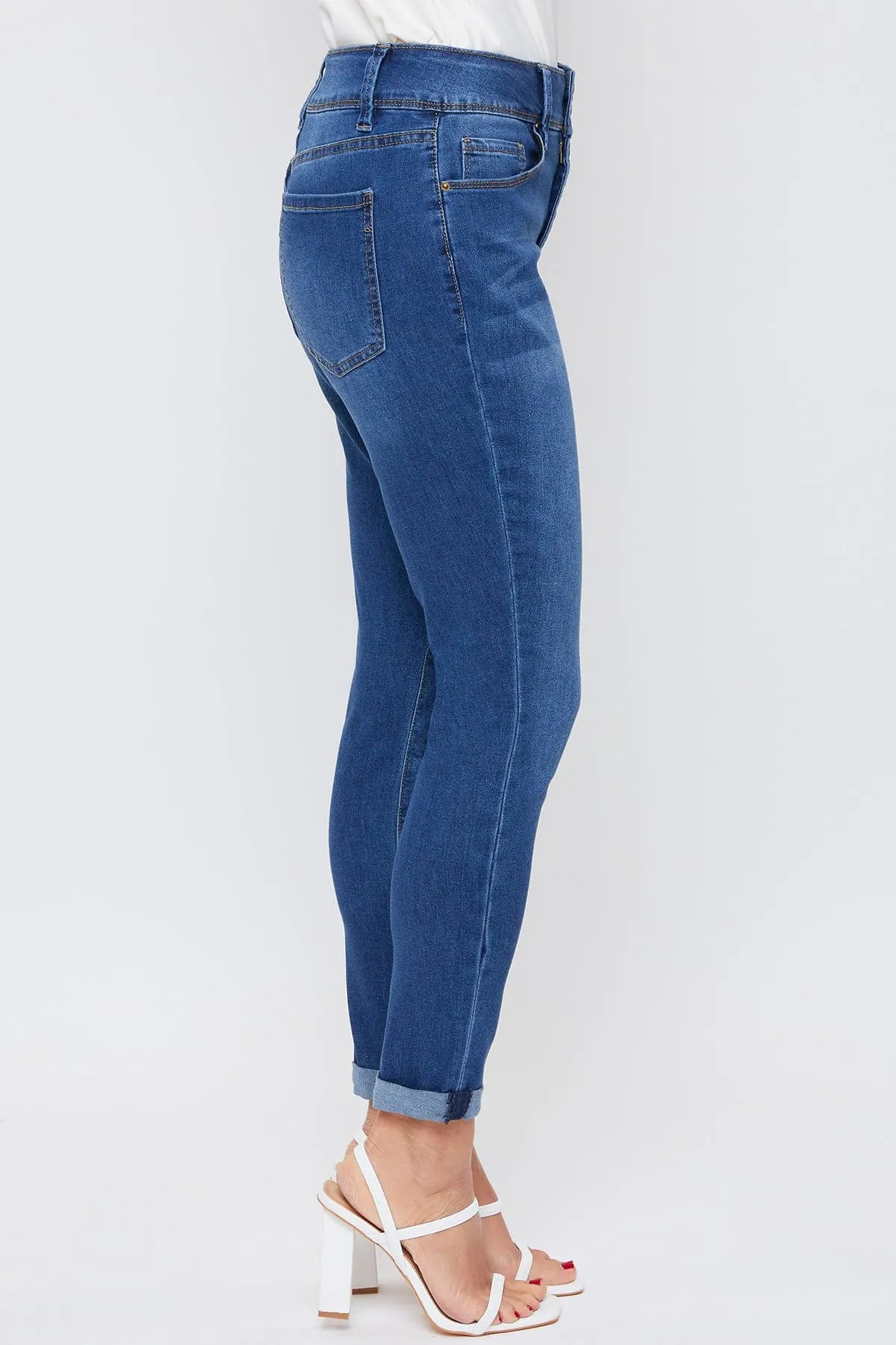 Women's Essential 2-Button Roll Cuff Ankle Jeans sold by YMI product image thumbnail 3