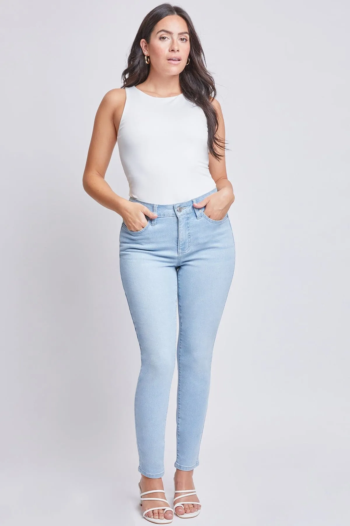 Women's Sustainable High Rise Skinny Jeans sold by YMI