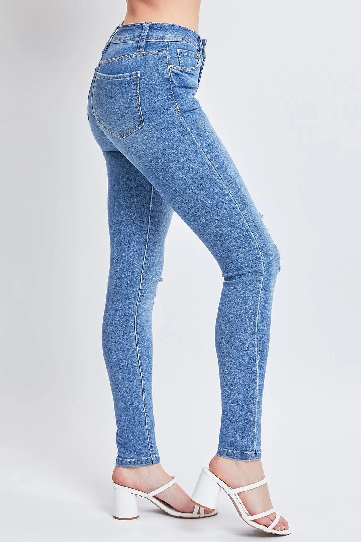 Women's Essential Sustainable Distressed Skinny Jeans sold by YMI product image thumbnail 3
