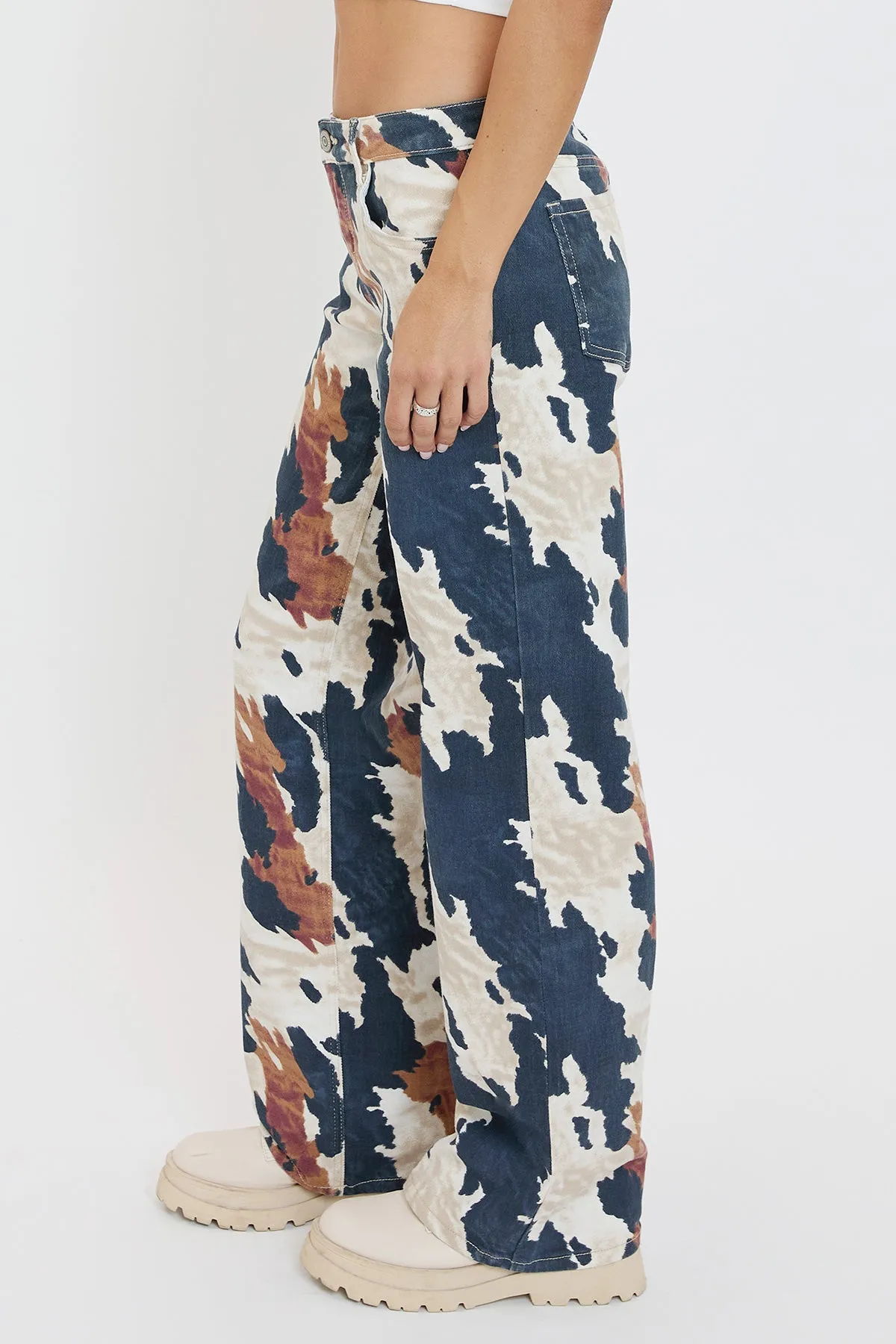 Women's Wide Leg Britney Printed Low Rise Jeans sold by YMI product image thumbnail 4