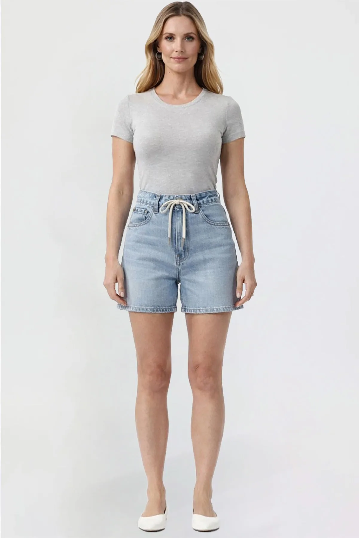 Women's Relaxed Tie Front Shorts sold by YMI