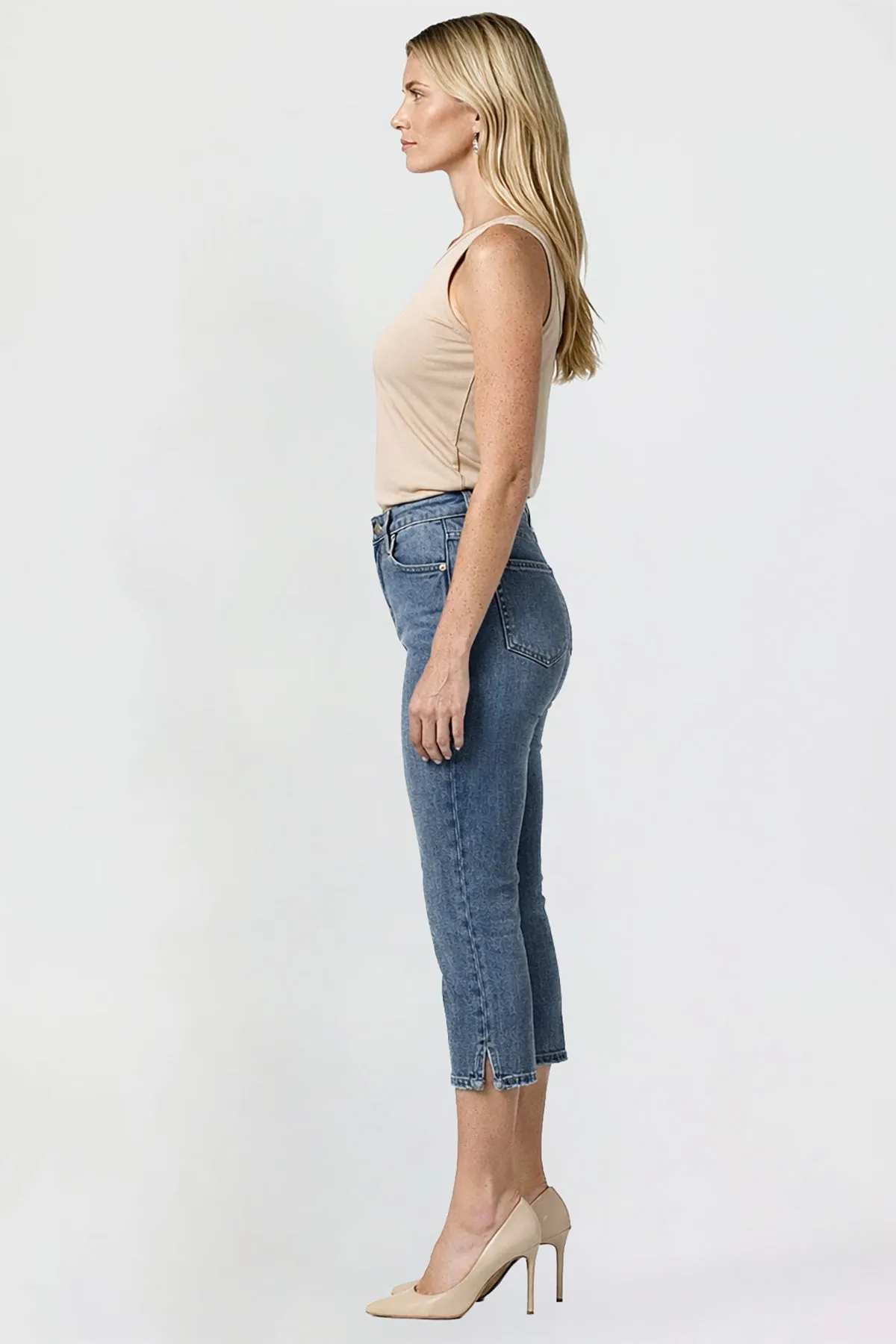 Women's Premium Stretch Side Slit Capri sold by YMI product image thumbnail 5