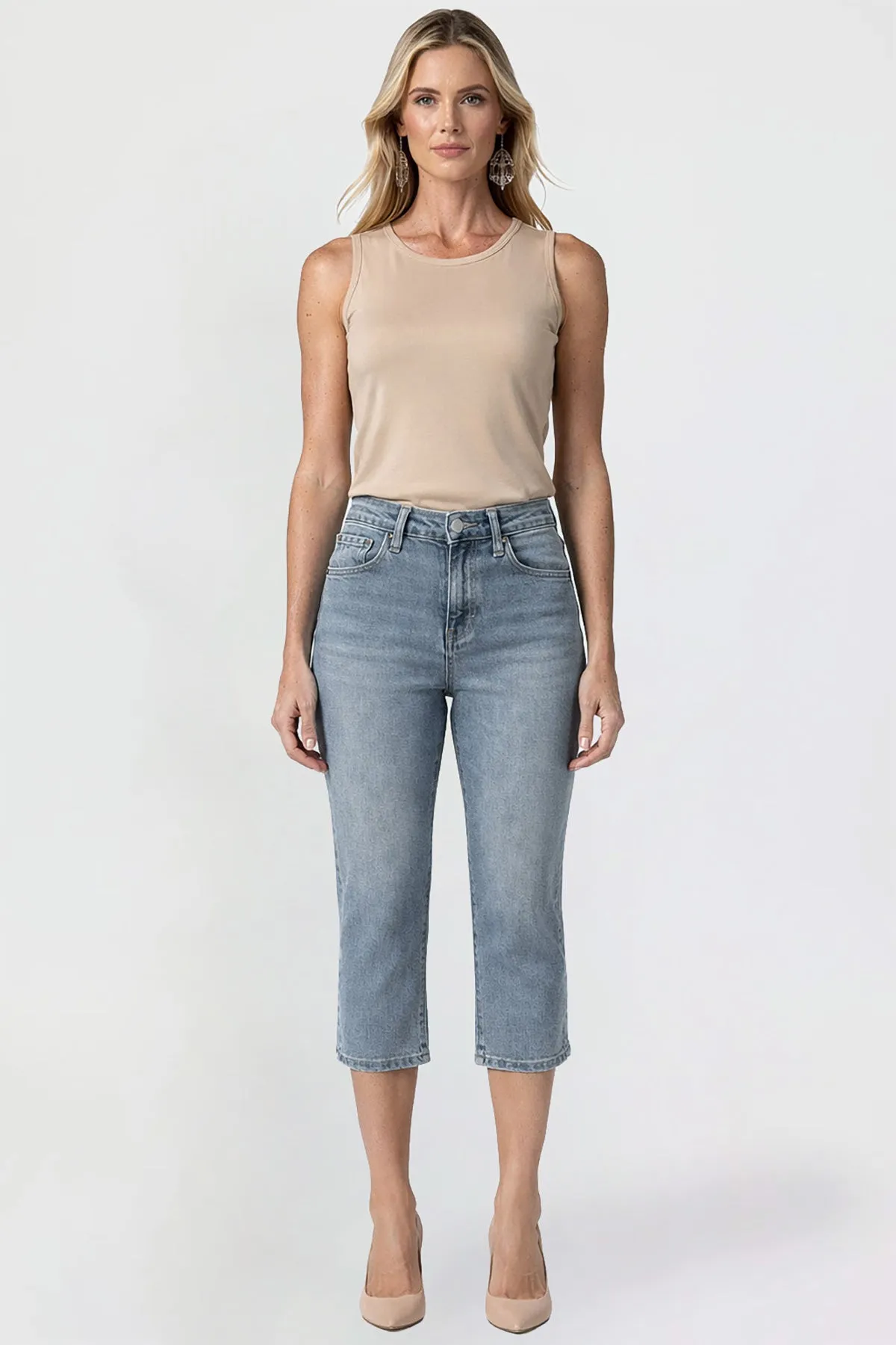 Women's Premium Stretch Side Slit Capri sold by YMI