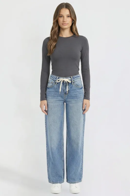 Women's Britney Tie Front Jeans sold by YMI