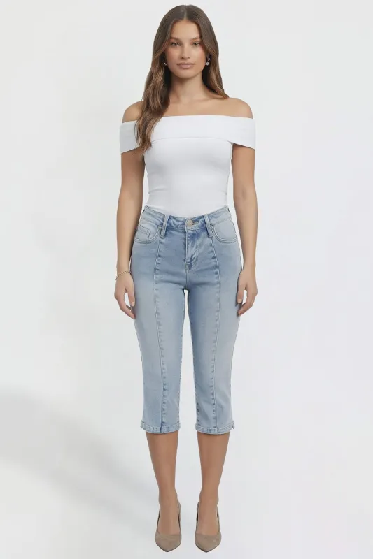 Women's Luxe Pin Tuck Capri made by YMI