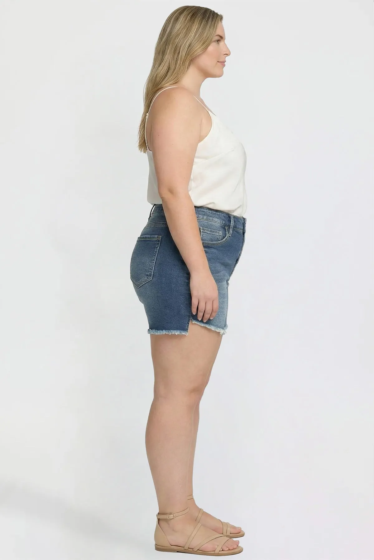 Women's Plus Premium Stretch Fray Hem Shorts sold by YMI product image thumbnail 5