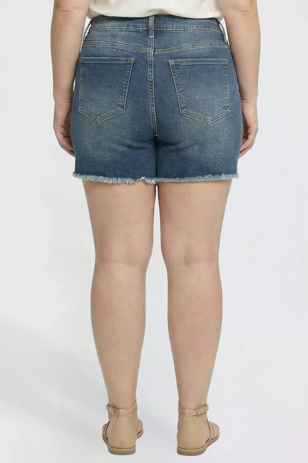 Women's Plus Premium Stretch Fray Hem Shorts sold by YMI product image thumbnail 4