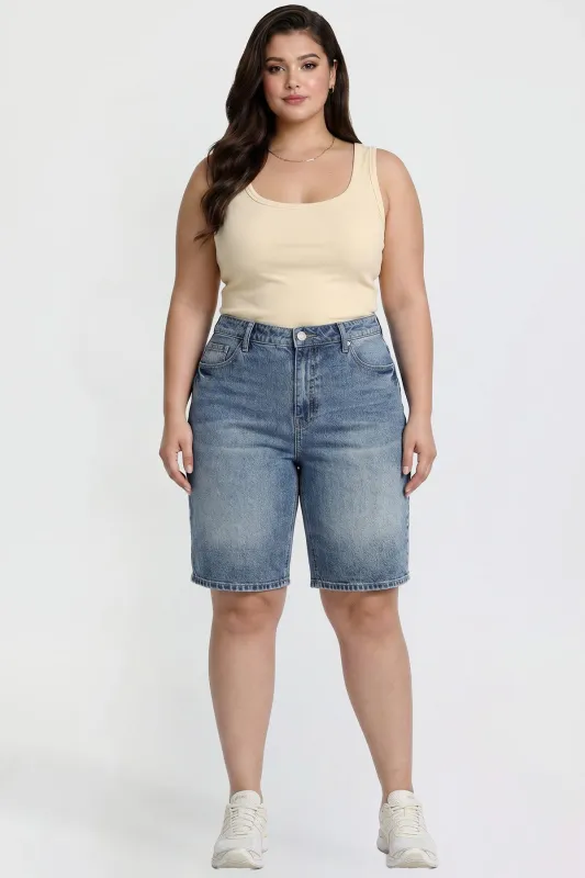 Women's Plus Relaxed Fit Jorts made by YMI