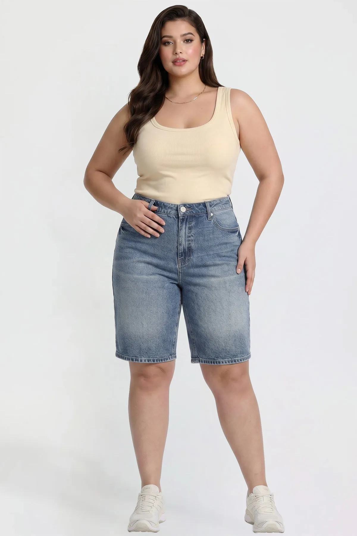 Women's Plus Relaxed Fit Jorts sold by YMI product image thumbnail 2
