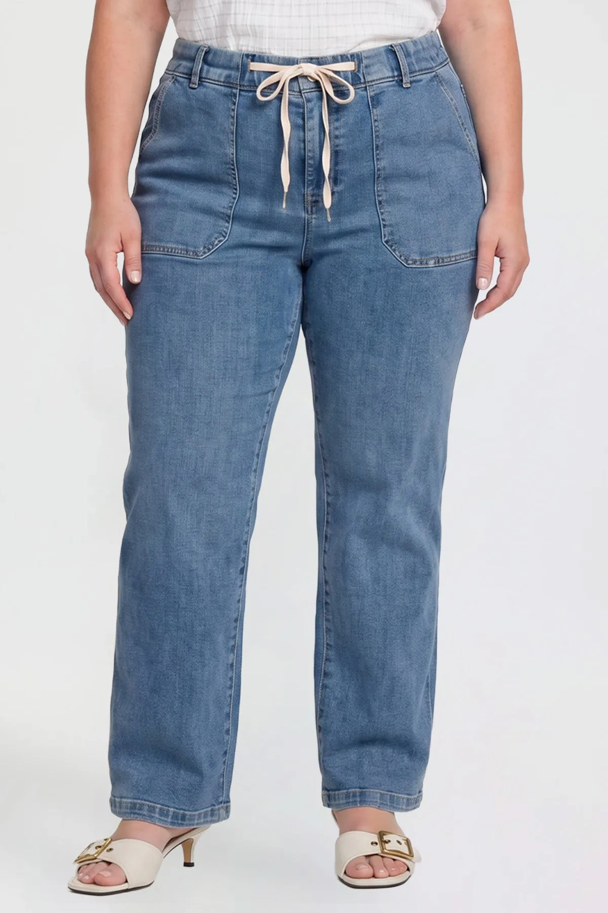 Women's Tie Front Wide Leg Jeans sold by YMI product image thumbnail 2