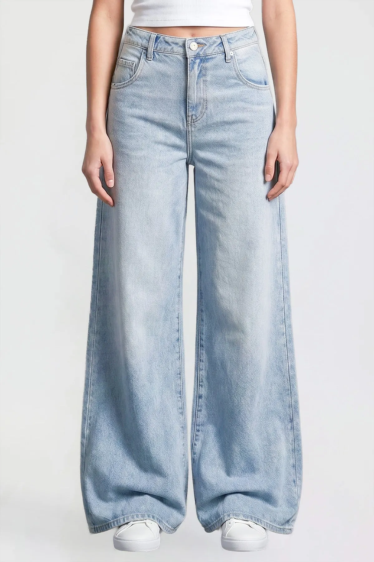Women's Baggy Wide Leg Jeans sold by YMI product image thumbnail 2
