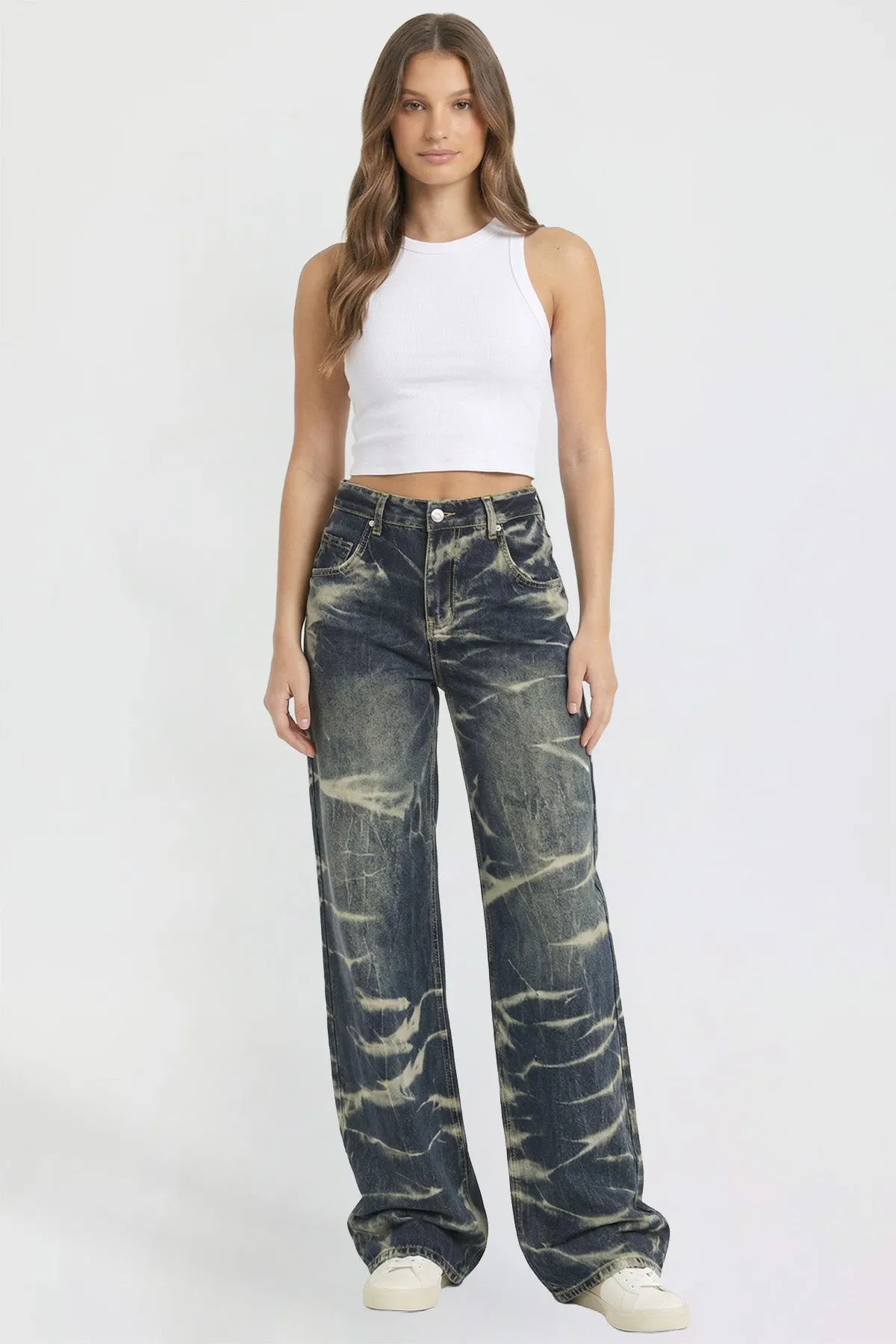 Women's Wide Leg Essential Baggy Jeans sold by YMI