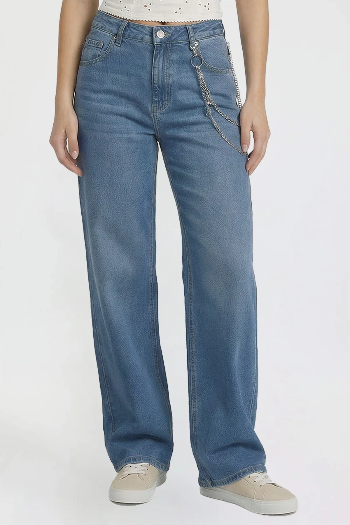 Women's Joey Super Wide Leg Jeans with Cross Chain sold by YMI product image thumbnail 2