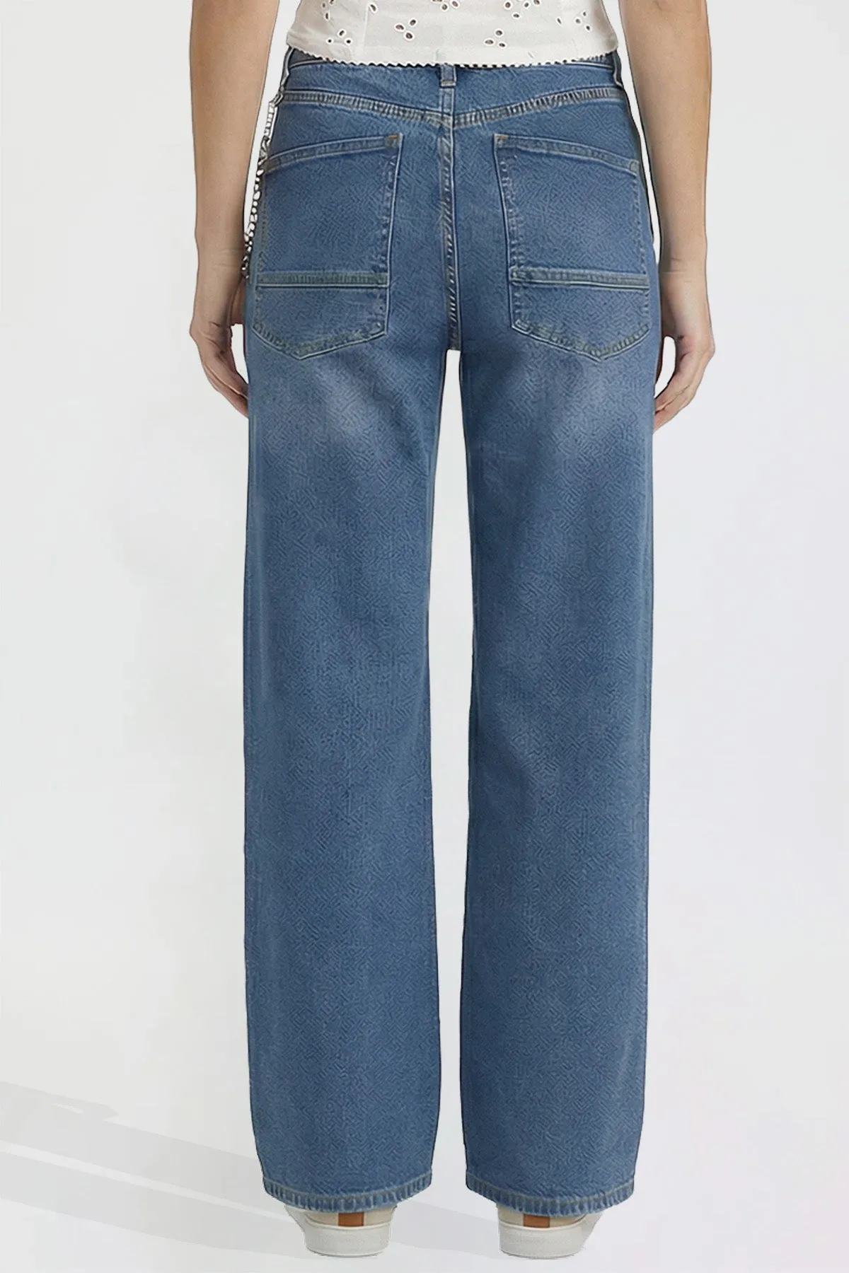 Women's Joey Super Wide Leg Jeans with Cross Chain sold by YMI product image thumbnail 4