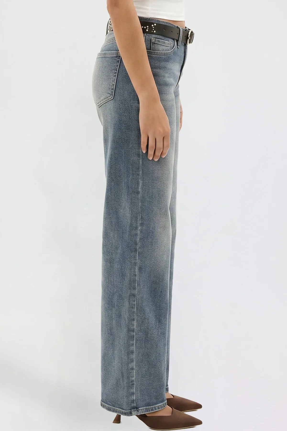 Women's Britney Belted Wide Leg Jeans sold by YMI product image thumbnail 3