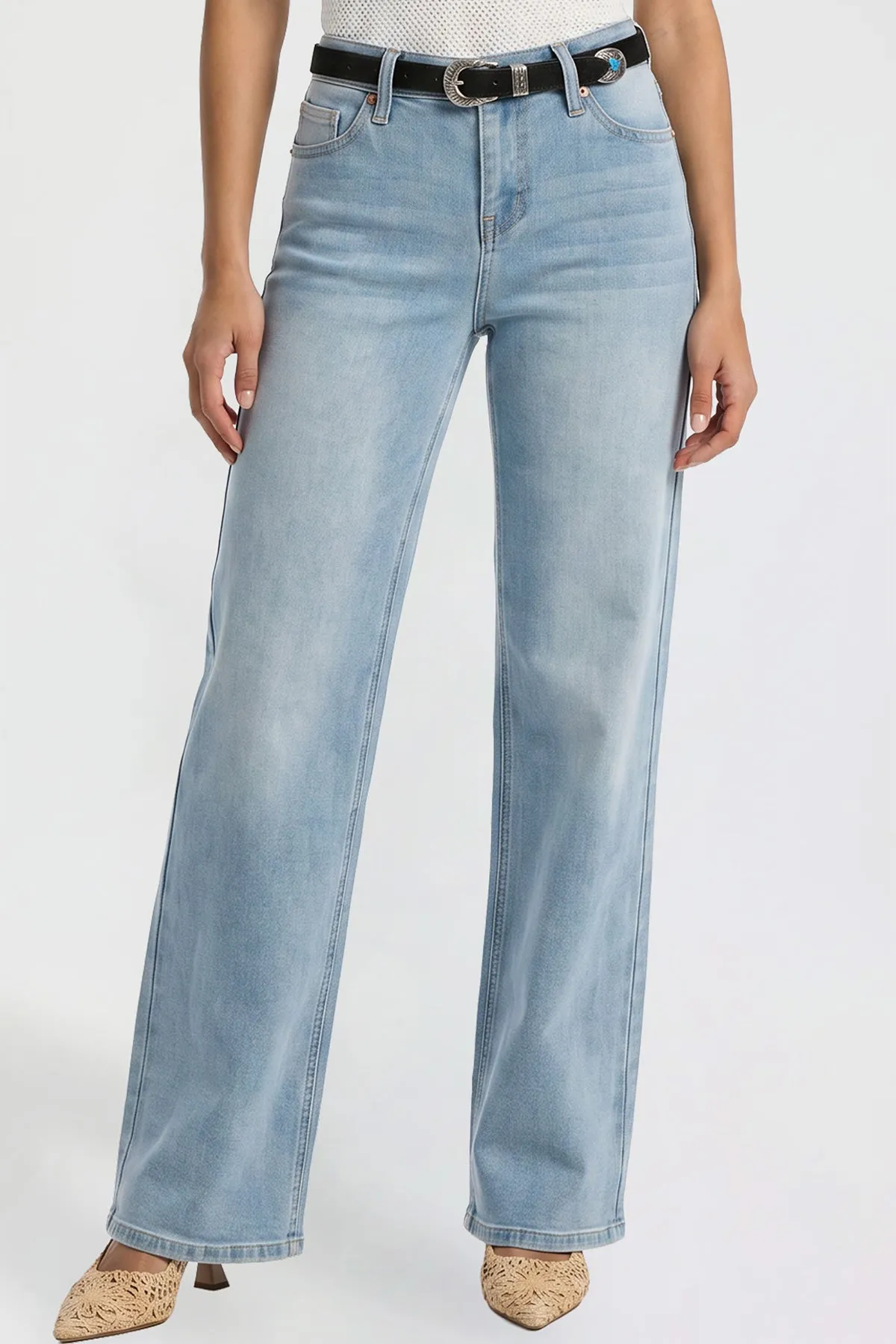Women's Britney Belted Wide Leg Jeans sold by YMI product image thumbnail 2