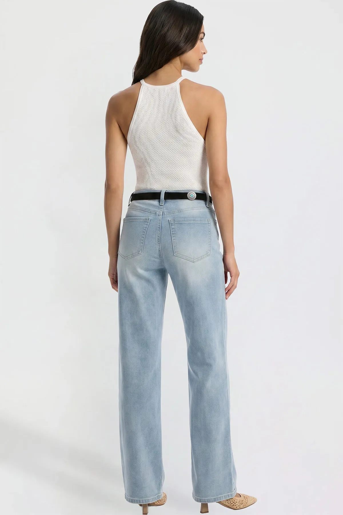 Women's Britney Belted Wide Leg Jeans sold by YMI product image thumbnail 5