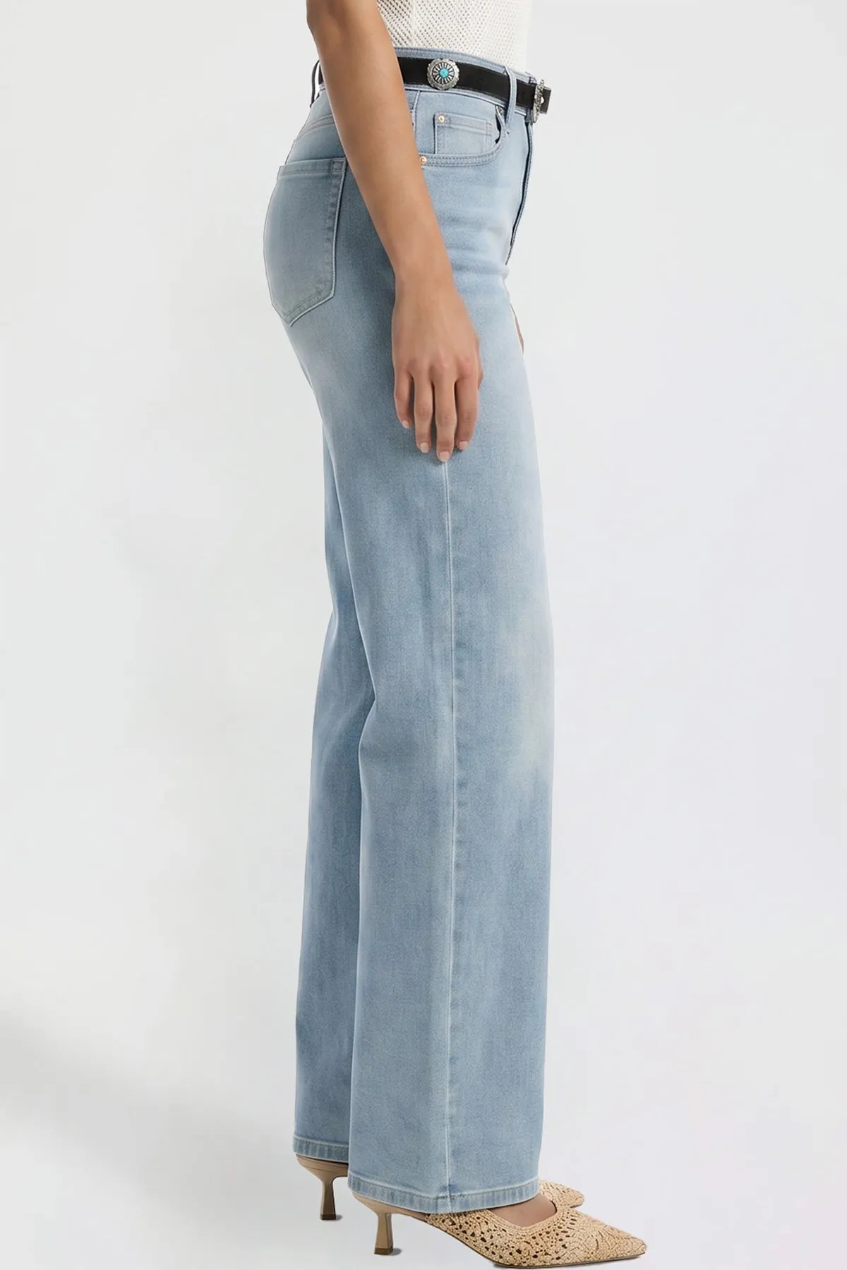 Women's Britney Belted Wide Leg Jeans sold by YMI product image thumbnail 3