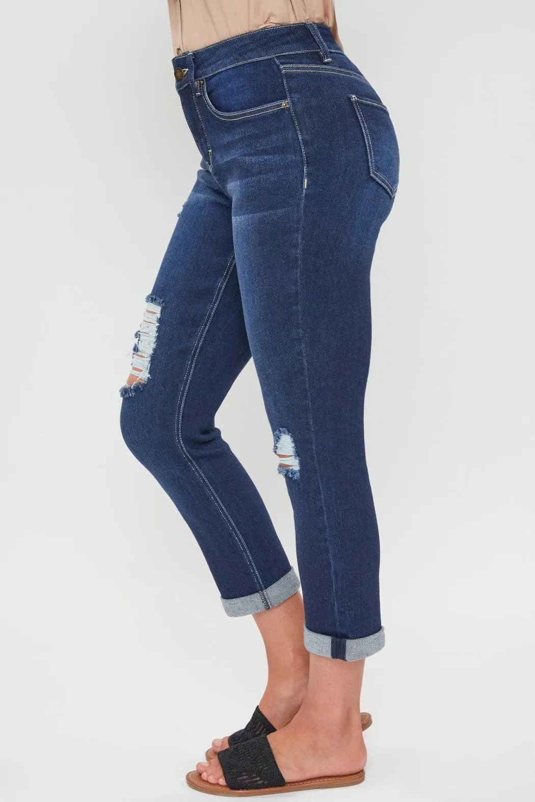 Women's Petite High Rise Vintage Slim Straight Cuff Jean sold by YMI product image thumbnail 2