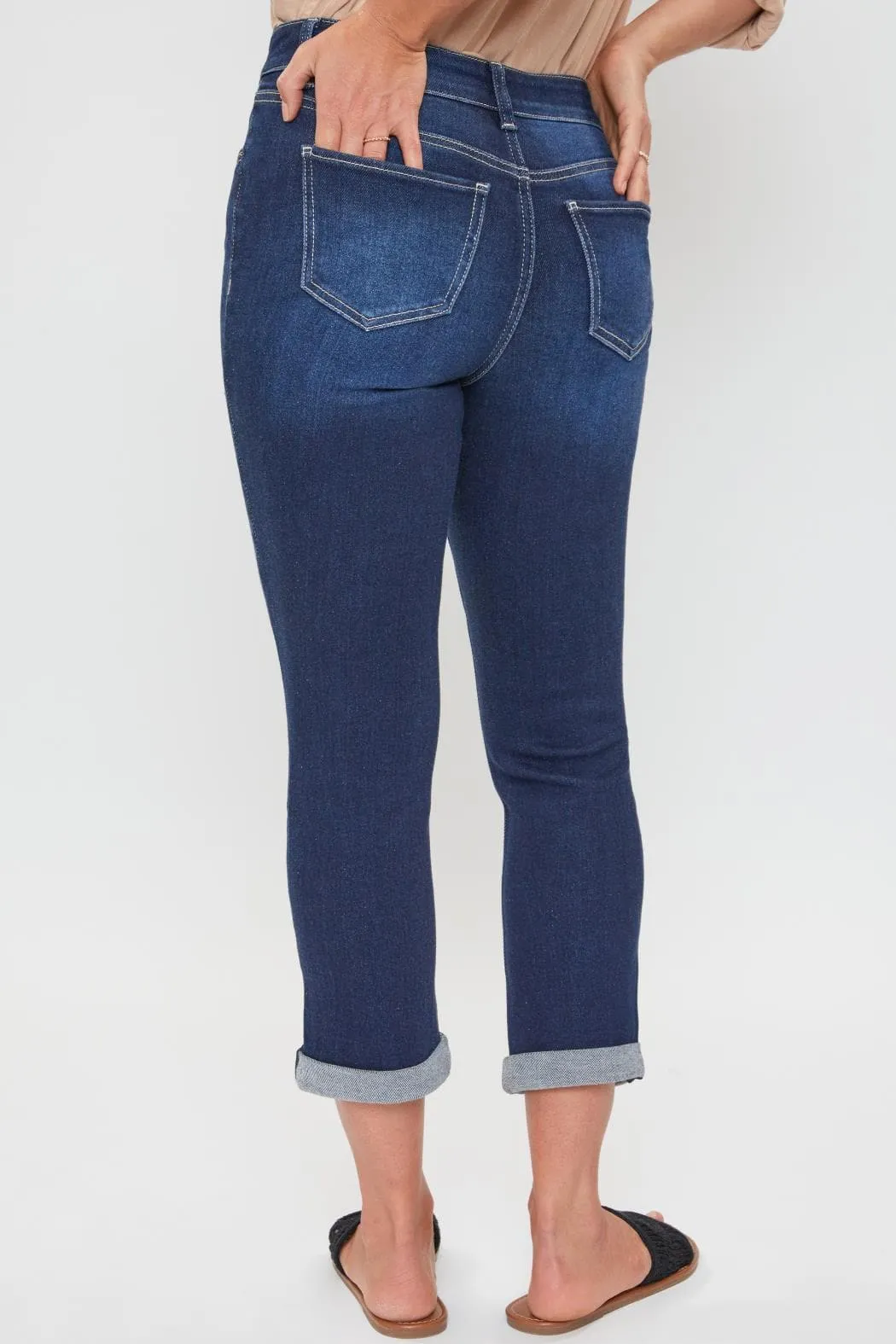 Women's Petite High Rise Vintage Slim Straight Cuff Jean sold by YMI product image thumbnail 3